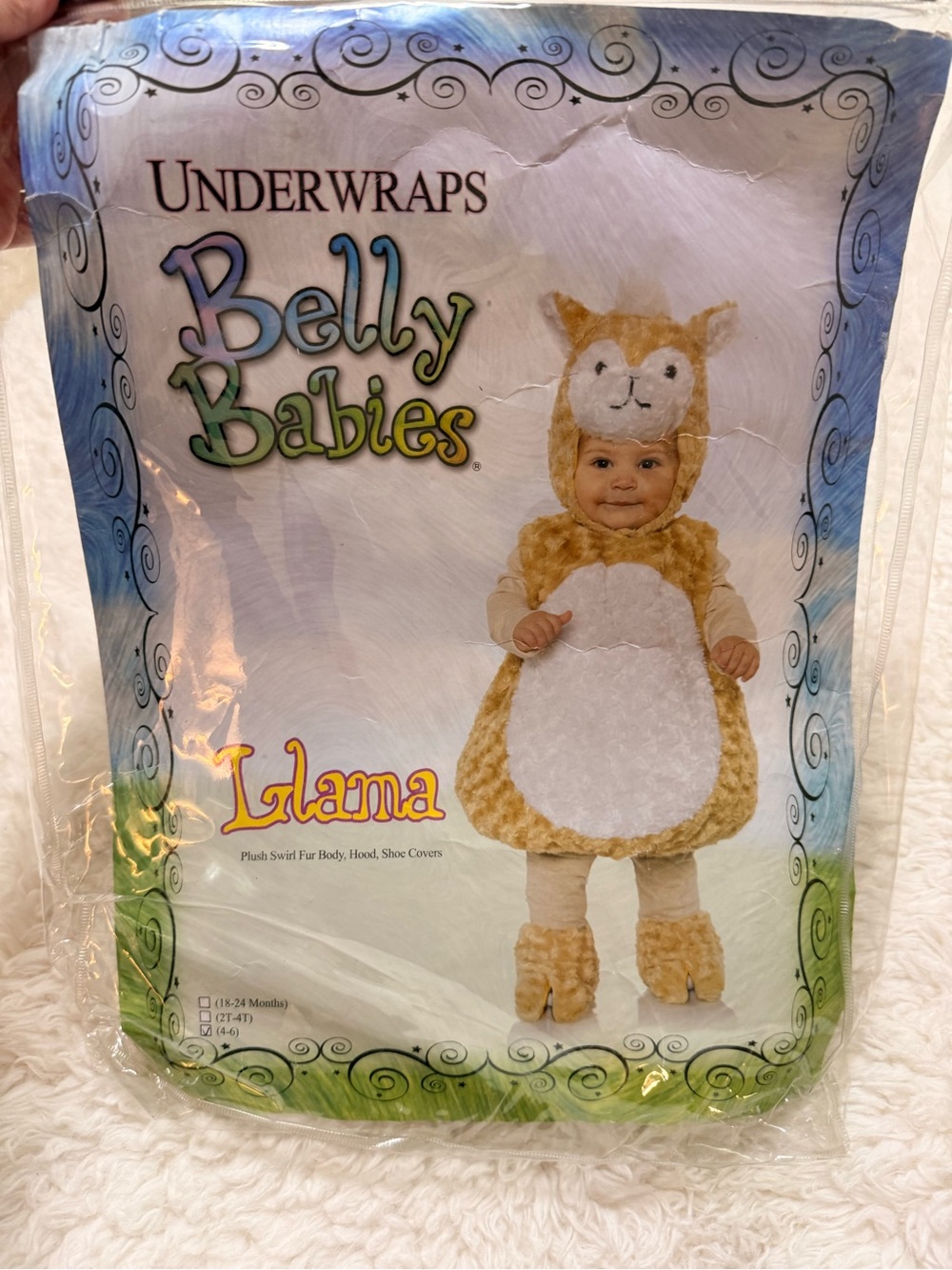 Under wraps Belly Babies Llama Costume Sz 4/6T New